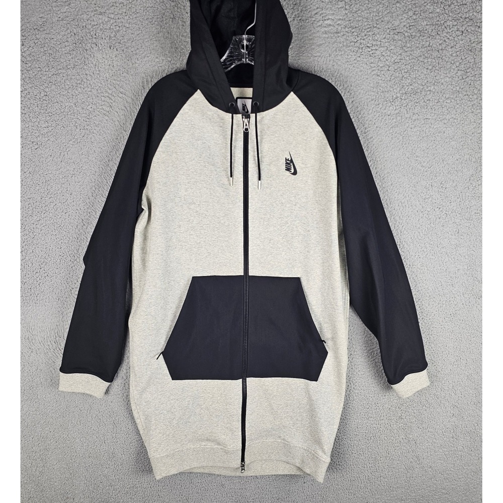 Nike Hoodie Womens M Grey 848731-050 Lab Long Tech Fleece Full Zip Colorblock